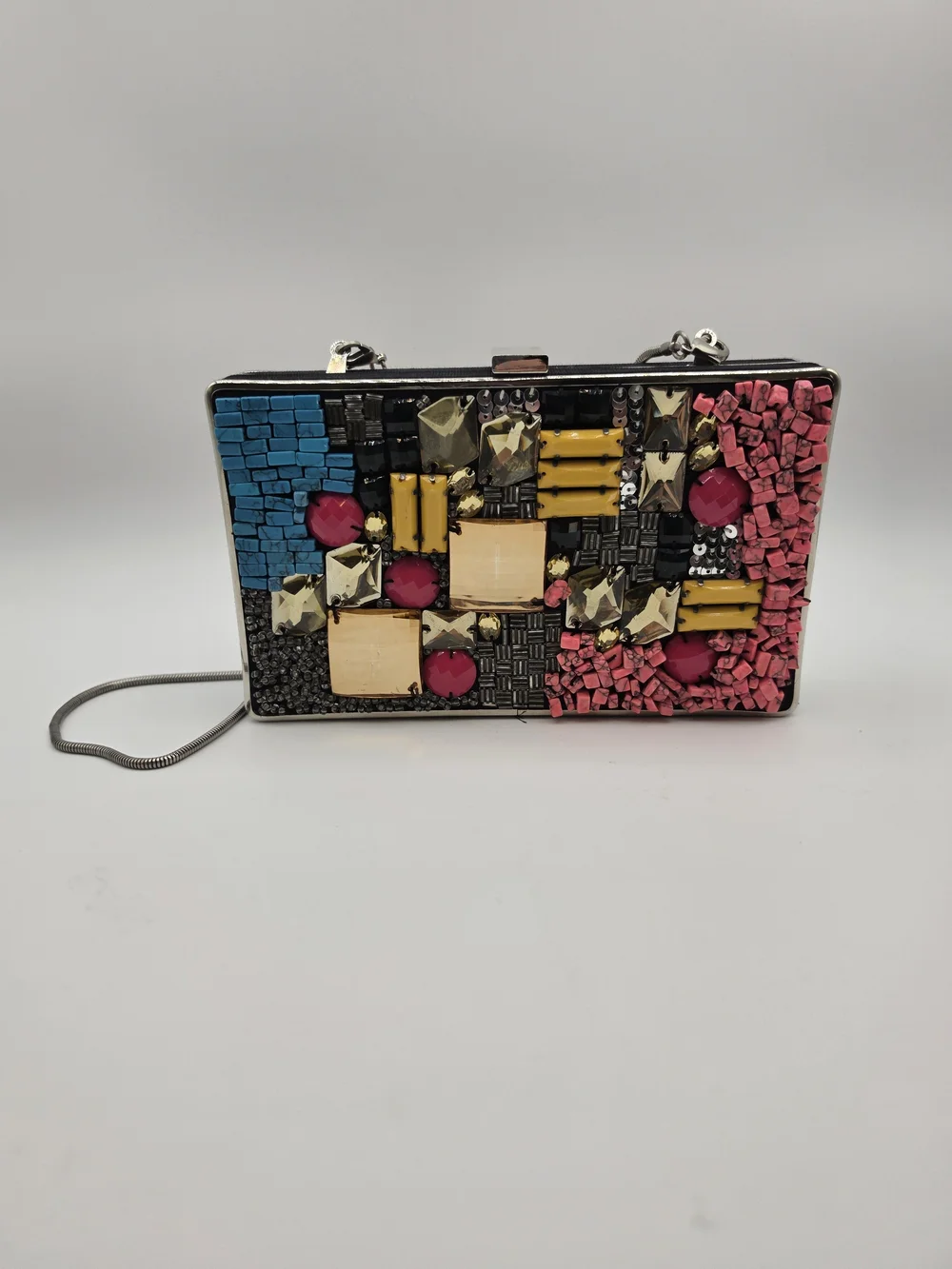 BCBGMAXAZARIA Mosaic Statement Box Clutch